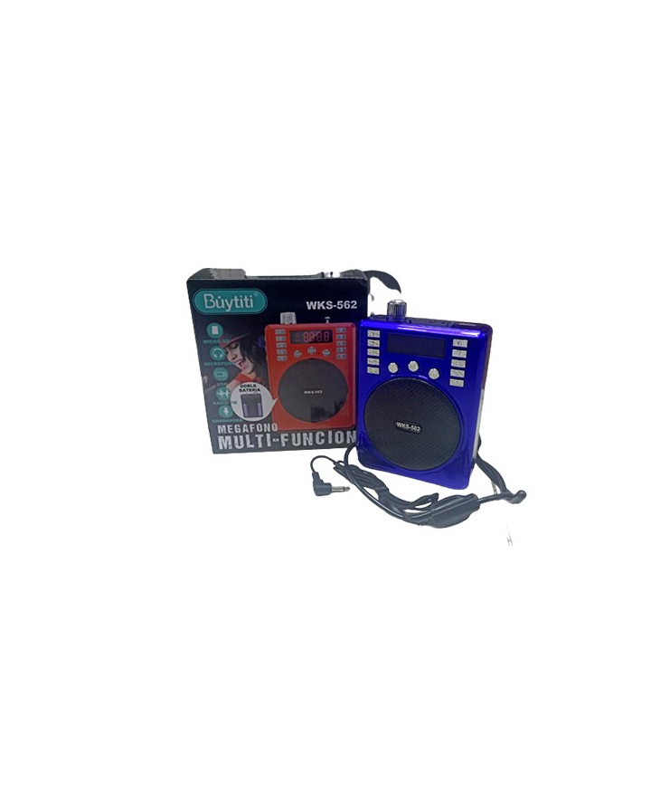 Bocina Megafono Buytity Doble Bateria Altavoz Bluettoth (Incluye Baterías Y Micrófono) Wks-562