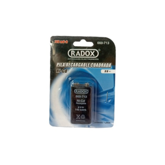 pila batería recargable 9v 140mha cuadrada 660-713
