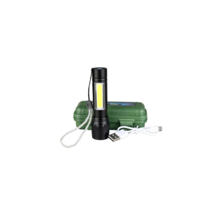 lampara tactica recargable usb led de 2000 lm con linterna lateral 911