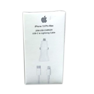 cargador auto kit iphone 13 pro max 20w usb-c a lightning