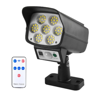 lampara luz led solar sensor movimiento forma de camara 180w