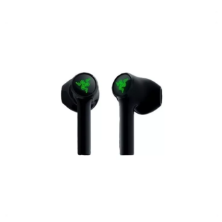 Audífonos in-ear gamer inalámbricos Razer Hammerhead True Wireless X negro con luz verde LED
