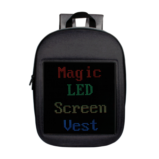 Mochilas LED Personalizable imágenes, GIFs y textos favoritos Gris