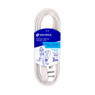 Extensión eléctrica doméstica de 2 m Color blanca voltech