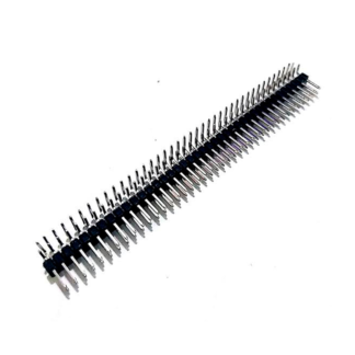 Tira de pines macho doble de 90 grados 2*40