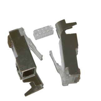 Plug RJ45 de 8 contactos en 2 Partes, Alta Calidad CAT 5e, para cable redondo