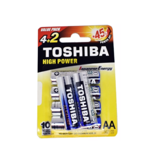 Paquete de 6 Pilas AA Toshiba Alkalina