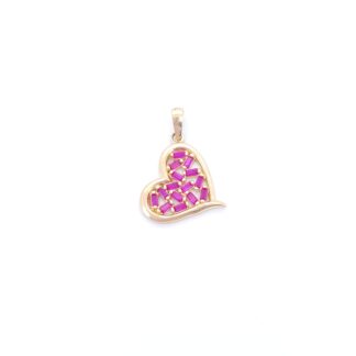 Dije Corazón Con Zirconia En Oro De 10k