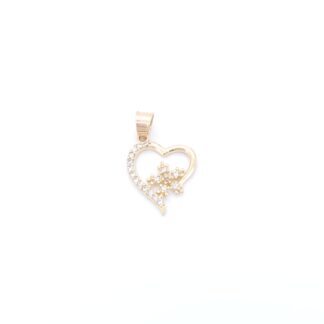 Dije Corazón Con Zirconias En Oro De 10k