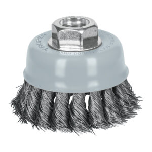 Carda copa 3′ alambre trenzado fino, Multi-rosca, Truper