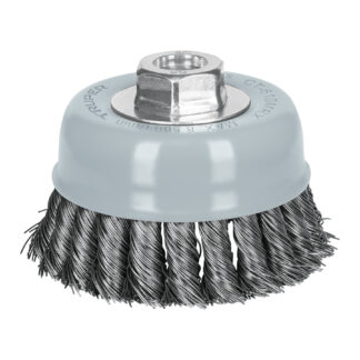 Carda copa 4' alambre trenzado grueso, Multi-rosca, Truper