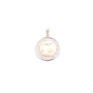 Medalla Pila Bautismal En Oro De 14k