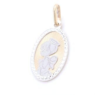 Medalla Angel En Oro De 14k