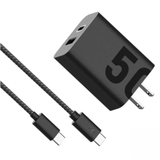 Cargador De Pared Motorola Turbo Power 1 Puerto Usb-A 1 Usb-C Con Cable Tipo C Negro 50w