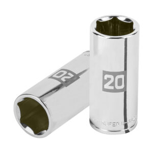 Dado largo de 20 mm, 6 puntas, cuadro 3/8′, Truper