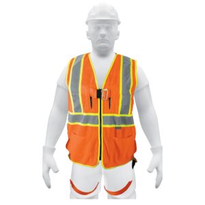 Chaleco de seguridad para arnés, alta visibilidad, naranja