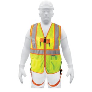 Chaleco de seguridad para arnés, alta visibilidad, verde