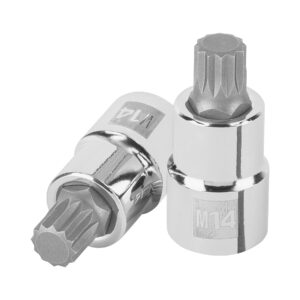 Dado punta corta bristol M14, cuadro 1/2′, Truper