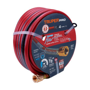 Manguera 1/2′ super reforzada 4 capas 30 m conexiones metal