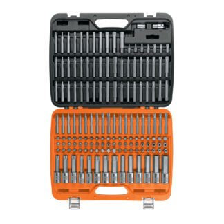 Jgo profesional de puntas y dados con punta p/mécanica 150pz