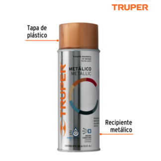 Pintura en aerosol, cobre metálico, bote tradicional, 400 ml