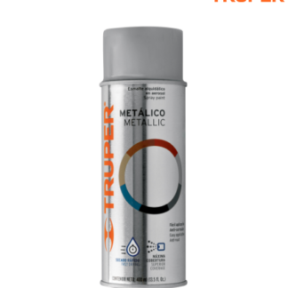Pintura en aerosol, plata metálico, bote tradicional, 400 ml