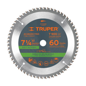 Disco sierra 7-1/4′ multimaterial, 60 dientes centro 5/8′