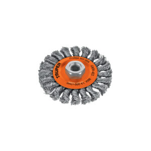 Carda circular 4′ alambre trenzado, eje 5/8′-11, Truper