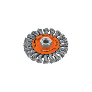 Carda circular 4' alambre trenzado, eje 5/8'-11, Truper