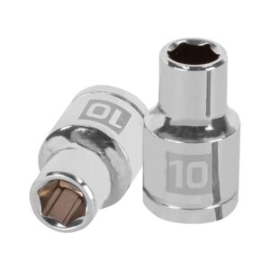 Dado de 10 mm, 6 puntas, cuadro 1/2′, Truper