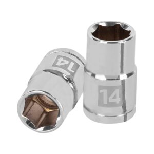 Dado de 14 mm, 6 puntas, cuadro 1/2′, Truper