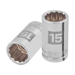 Dado de 15 mm, 12 puntas, cuadro 1/2′, Truper