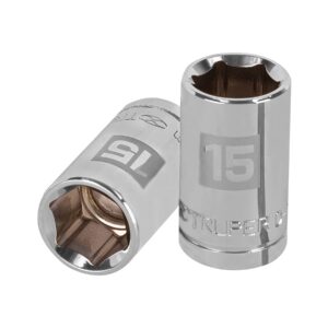 Dado de 15 mm, 6 puntas, cuadro 1/2′, Truper