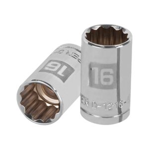 Dado de 16 mm, 12 puntas, cuadro 1/2′, Truper