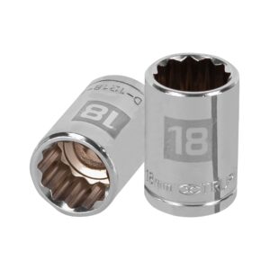 Dado de 18 mm, 12 puntas, cuadro 1/2′, Truper