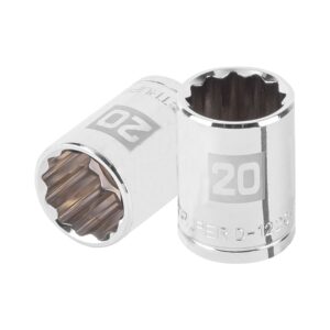 Dado de 20 mm, 12 puntas, cuadro 1/2′, Truper
