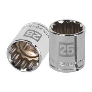 Dado de 25 mm, 12 puntas, cuadro 1/2′, Truper