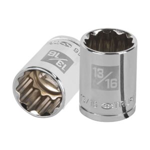 Dado de 13/16′, 12 puntas, cuadro 1/2′, Truper