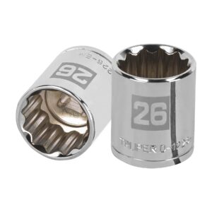 Dado de 26 mm, 12 puntas, cuadro 1/2′, Truper