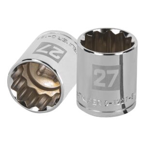 Dado de 27 mm, 12 puntas, cuadro 1/2′, Truper