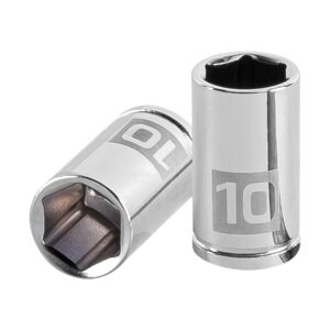 Dado de 10 mm, 6 puntas, cuadro 1/4′, Truper