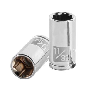 Dado de 11/32′, 6 puntas, cuadro 1/4′, Truper