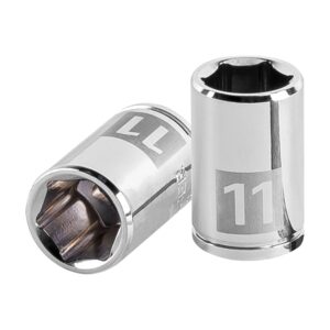 Dado de 11 mm, 6 puntas, cuadro 1/4′, Truper