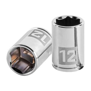 Dado de 12 mm, 6 puntas, cuadro 1/4′, Truper