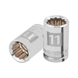 Dado de 11 mm, 12 puntas, cuadro 3/8′, Truper