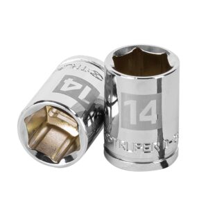 Dado de 14 mm, 6 puntas, cuadro 3/8′, Truper