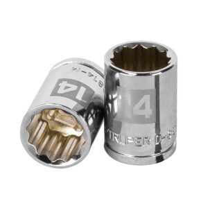 Dado de 14 mm, 12 puntas, cuadro 3/8′, Truper
