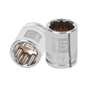 Dado de 15 mm, 12 puntas, cuadro 3/8′, Truper