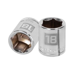 Dado de 18 mm, 6 puntas, cuadro 3/8′, Truper