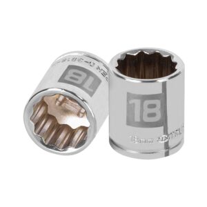 Dado de 18 mm, 12 puntas, cuadro 3/8′, Truper